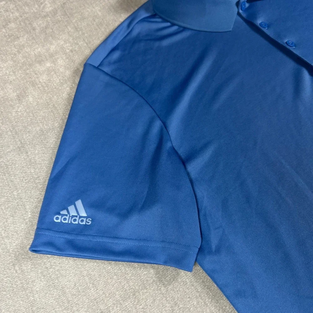 Adidas Golf Mens Blue Short Sleeve Performance Polo Shirt CD3323 Large